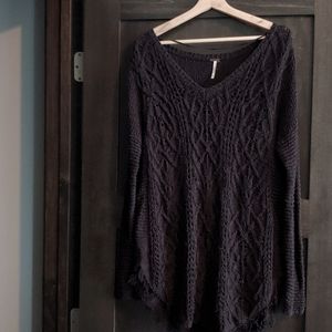 Free People fringe tunic sweater